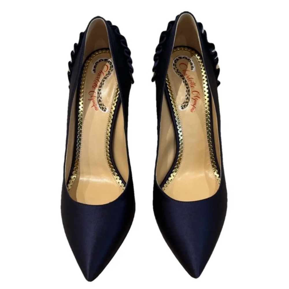 Charlotte Olympia Black Satin Heels